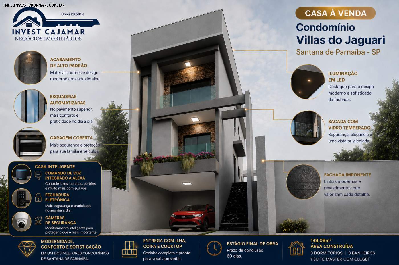 Casa de Condomínio, 3 quartos - Foto 1